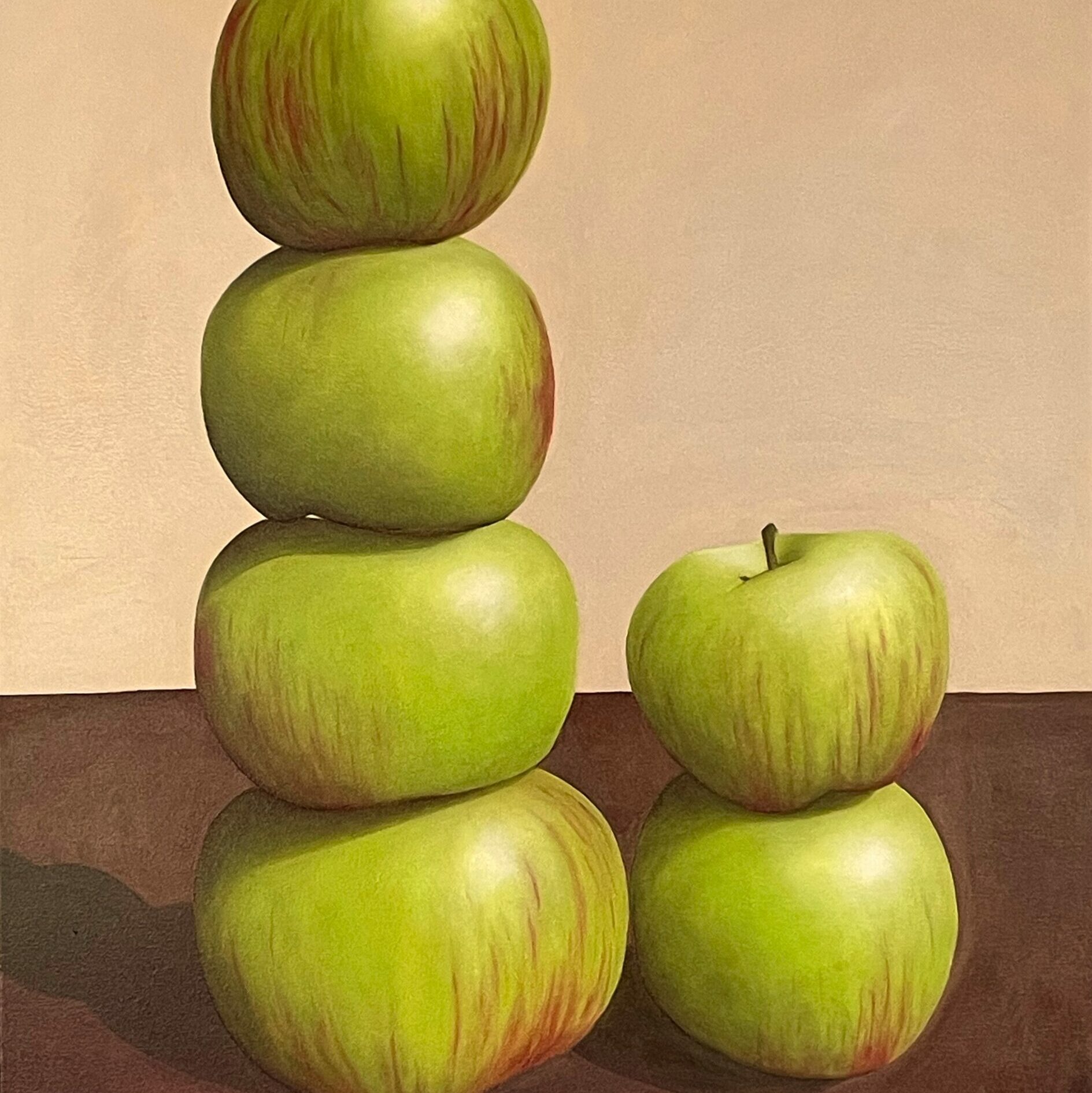 Jen Franklin. SL44 Apples (2022). Oil on Canvas. 101 x 76cm