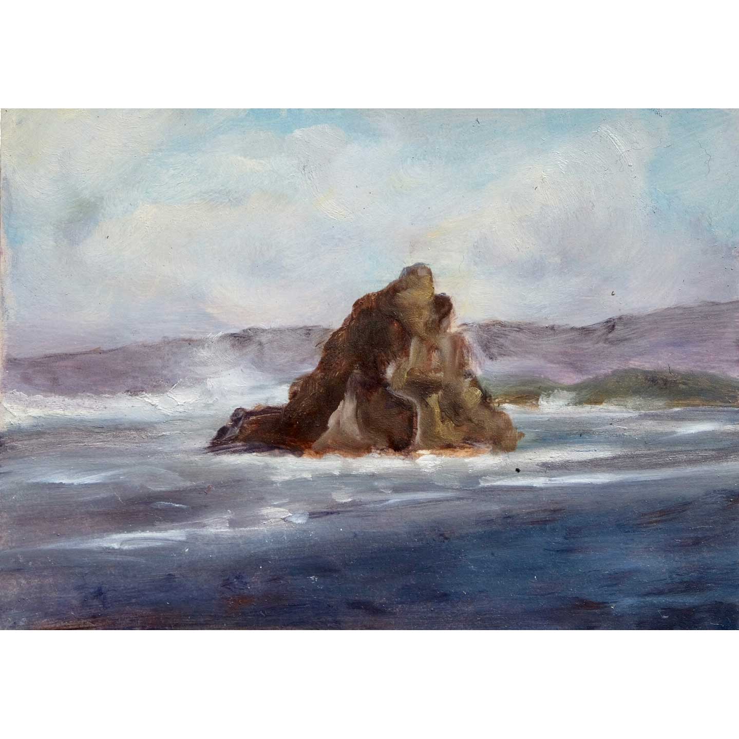 Peta Cross. Arthur River (2023). Oil on board. 17cm  x 15cm