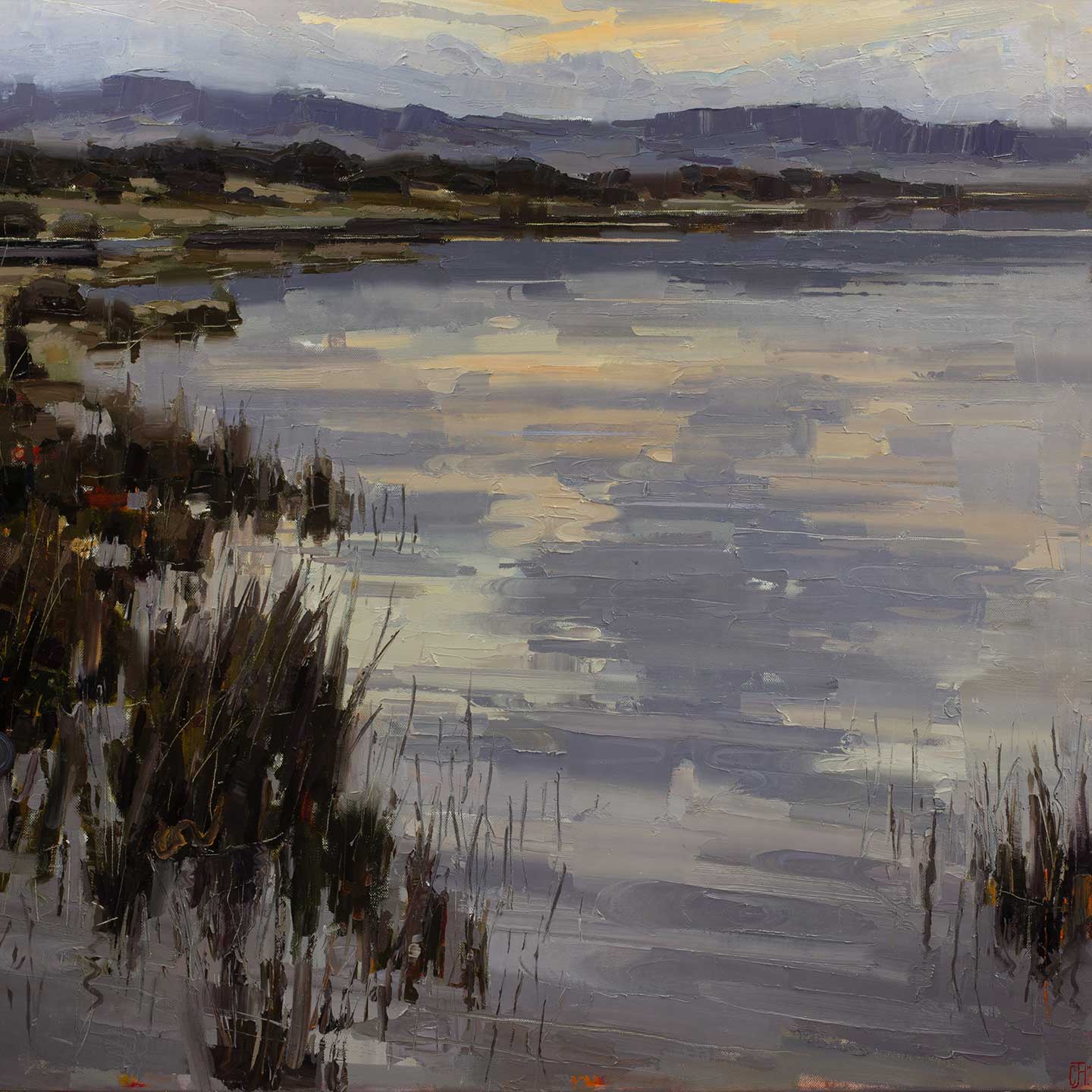 Clifford How. Morning Glass (Western Lakes) (detail)(2024). Oil on linen. 185 x 195cm