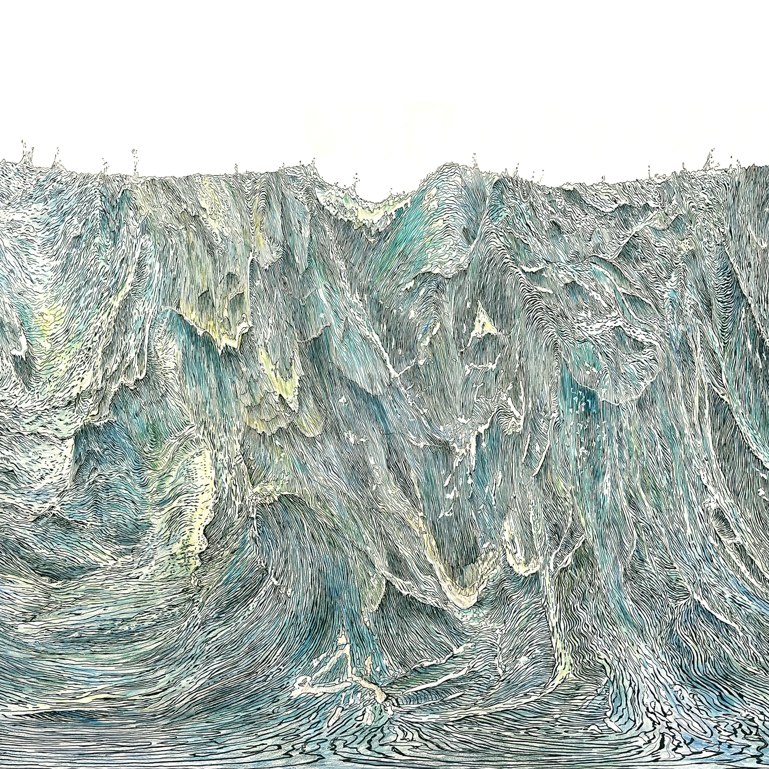 Beric Henderson. Tsunami #5 (2024). Ink and acrylic on paper. 75 x 55cm (image courtesy of artist)