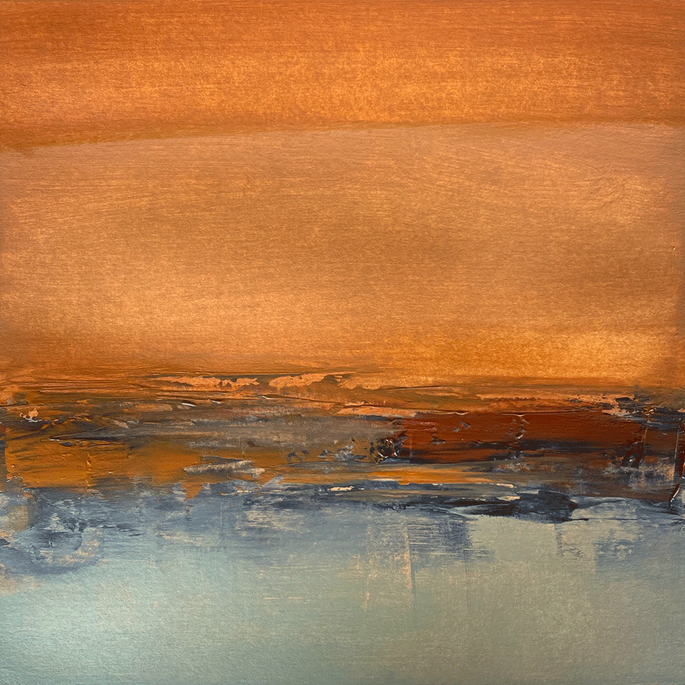 Hannah Blackmore. Seascape #2 (2024). Acrylic on Paper. 15cm x 15cm