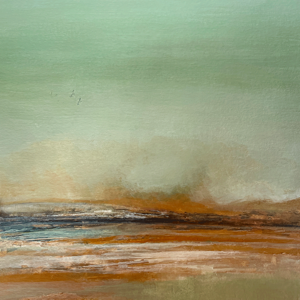 Hannah Blackmore. Seascape #3 (2024). Acrylic on Paper. 15cm x 15cm